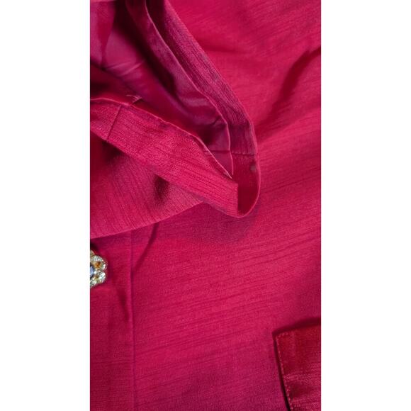 ASHRO Women's Skirt Suit ~ Red with Gold Beads and Sequins Fancy Buttons Sz 20 - Picture 13 of 13